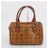 MCM Visetos Leather Boston Bag