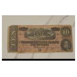 1864 $10 Confederate States of America Note