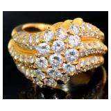 18k Gold 3.50 ct Natural Brilliant VS Diamond Ring