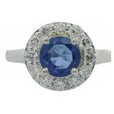Round 1.50 ct Sapphire & Diamond Ring