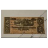 1864 $10 Confederate State of America Note
