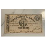 1863 5 Cent State of North Carolina Note