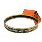 Hermes Enamel Ribbon Bangle Bracelet