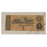 1864 $5 Confederate States of America Note