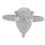 14kt Gold 2.37 ct Pear Lab Diamond Solitaire Ring
