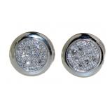 Round Brilliant Pave' Diamond Designer Earrings