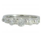 Platinum 1.00 ct Natural Brilliant Diamond Ring