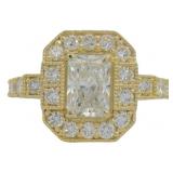 14kt Gold 2.37 ct Radiant Cut VS Lab Diamond Ring