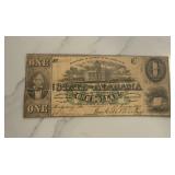 1863 $1 State of Alabama Treasury Note
