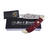 Hen & Rooster Red Scroll Edition Clasp Knife