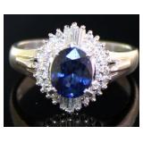 Platinum 1.67ct Natural Sapphire & VS Diamond Ring