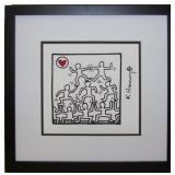 Stacked Figures & Heart Giclee by Keith Haring