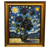Black Roses I Large Framed by Van Gogh Limited