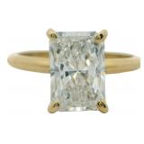 14kt Gold 2.39ct Radiant Cut VS Lab Diamond Ring