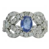 Brilliant 1.99 ct Oval Lab Sapphire & Diamond Ring