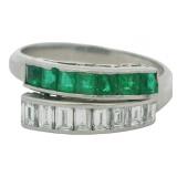 Platinum 1.17 ct Natural Emerald & VS Diamond Ring