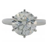 14kt Gold 3.39 ct Round Lab Diamond Solitaire Ring