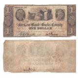 1841 $1 Farmers Bank of Bucks Note