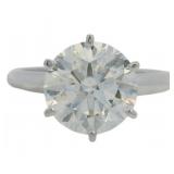 14kt Gold 3.45 ct Round Lab Diamond Solitaire Ring