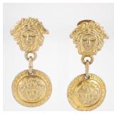 Versace Medusa Dangle Clip On Earrings