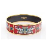 Hermes Enamel Elephant Design Bracelet