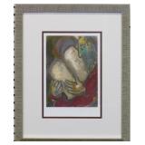 Moses & Tablet Plate Signed Framed by Marc Chagall