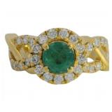 Brilliant 2.08 ct Lab Emerald & Diamond Ring
