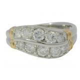 18k Gold/Plat 1.02 ct Natural Diamond Ring