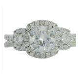 14kt Gold 2.44 ct Cushion Cut VS Lab Diamond Ring