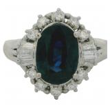 Platinum 2.22 ct Natural Sapphire & Diamond Ring