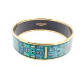 Hermes Enamel Geometric Bangle Bracelet
