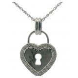 Natural Diamond Heart Lock Necklace