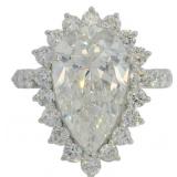10kt Gold 6.40 ct Pear Cut VS Lab Diamond Ring