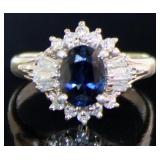 Platinum 1.49 ct Natural Sapphire & Diamond Ring