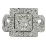 14kt Gold 4.11 ct Princess Cut Lab Diamond Ring