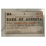 1863 25 Cent Bank of Augusta Note