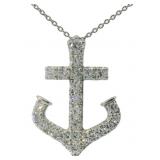 Brilliant 1.75 ct VS Diamond Anchor Necklace