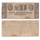 1841 $1 Farmers Bank of Bucks Note