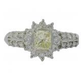 Platinum 1.02 ct Natural Radiant Cut Diamond Ring