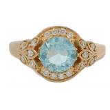 Round 1.25 ct Aquamarine & Diamond Ring