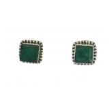 Genuine 2.00 ct Emerald  Stud Earrings