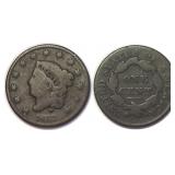 1833 1 Cent Coronet Head Large Cent