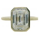 14kt Gold 3.00 ct Emerald Cut VS Lab Diamond Ring