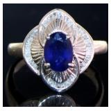 Platinum Natural 2.02 ct Sapphire & Diamond Ring