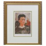 Monkey & Cat Self Portrait Framed by Frida Kahlo