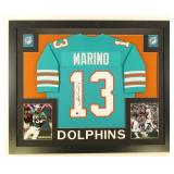 Autographed Dan Marino Custom Framed Jersey