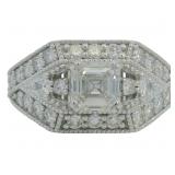 14kt Gold 2.35 ct Asscher Cut Lab Diamond Ring