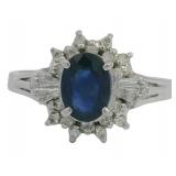 Platinum 1.25 ct Natural Sapphire & Diamond Ring