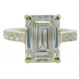 10kt Gold 5.63 ct Emerald Cut VS Lab Diamond Ring