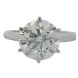 14kt Gold 3.40 ct Round Lab Diamond Solitaire Ring